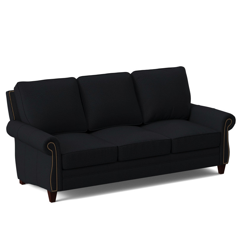 Reddish Leather Sofa, Mahogany, Outsider Raven Genuine Leather, #9 Natural