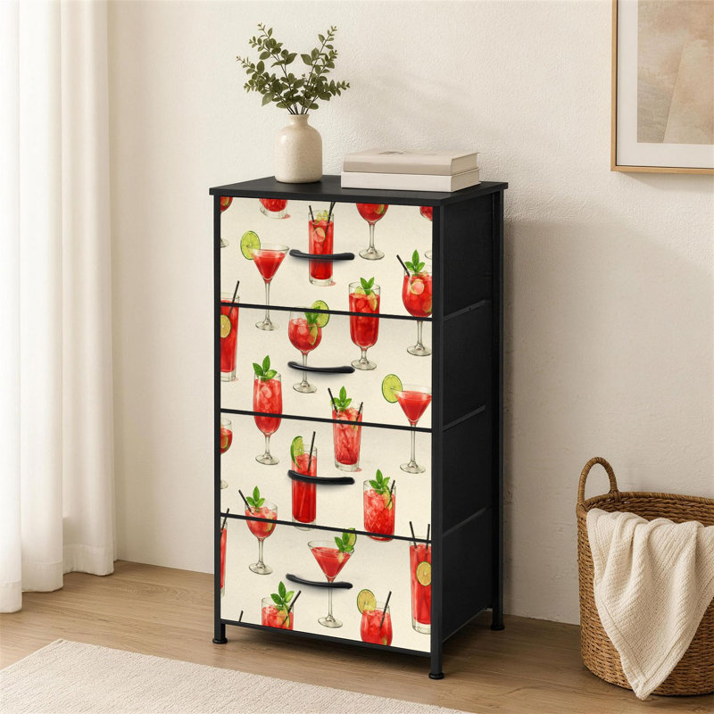 Commode à 4 tiroirs pour la chambre à coucher sans couture cocktail rouge Lime menthe beige petite grande commode pour les organisateurs de placard avec commode