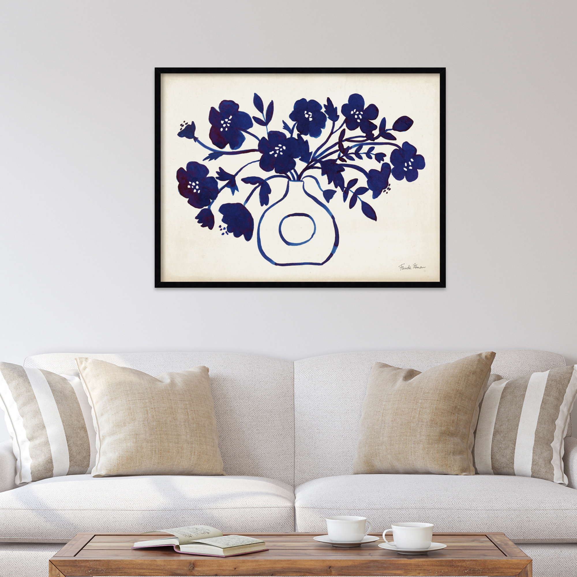 Modern Blue by Farida Zaman, Black, 31" H x 41" W x 1" D