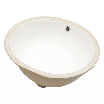 Myhomekeepers 16'' White Ceramic Circular Bathroom Sink