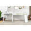 Lit mezzanine simple, en forme de L avec glissoire, blanc - lit de taille optionnelle en forme de L pour économiser de l'espace-387475909