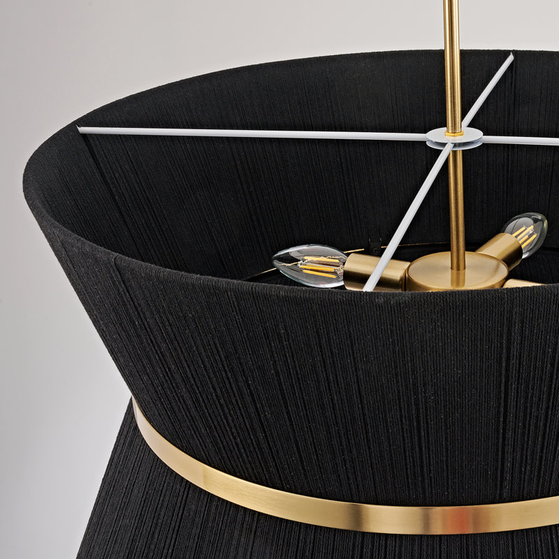 Lustre tambour 8 lumières à intensité variable, Matte Black