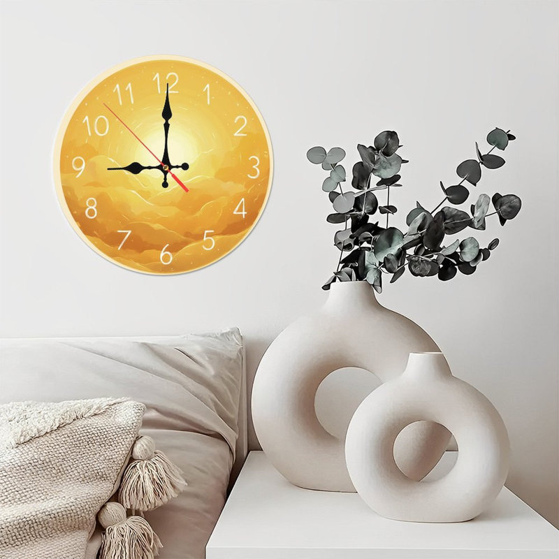 Horloge avec paysage de lever de soleil