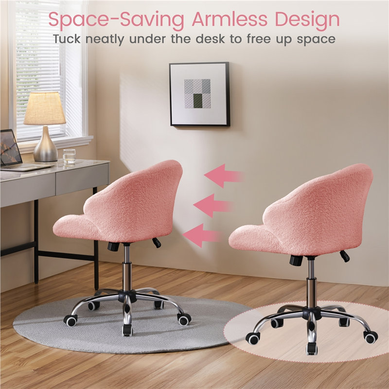 Desk Chair, Boucle / Pink
