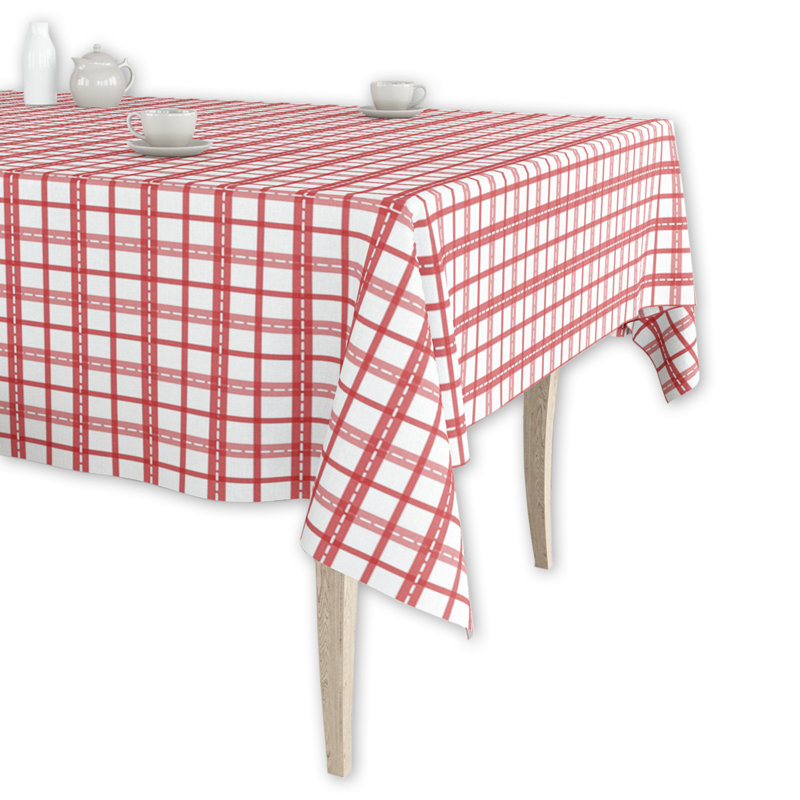 Colgin Plain 100% Cotton Christmas Tablecloth, Red, 84" L