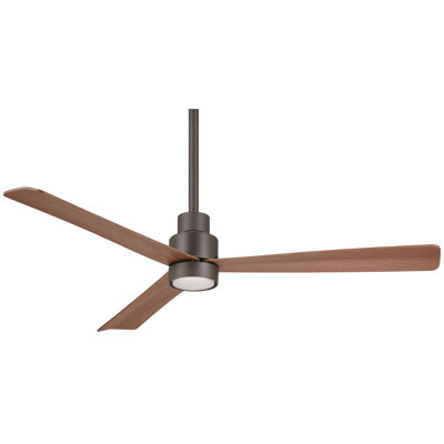 52" Simple 3 - Blade Outdoor Standard Ceiling Fan with Remote Control