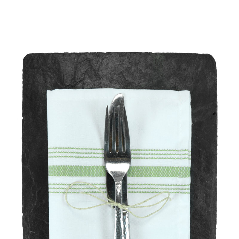 Ensemble de 12 serviettes de table rayées 18 x 22 pouces Arkwright Home, Vert