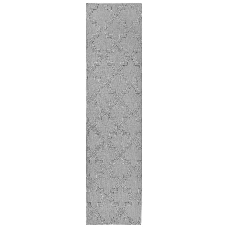 Silver Nasturtium Cut-loop Trellis Area Rug by