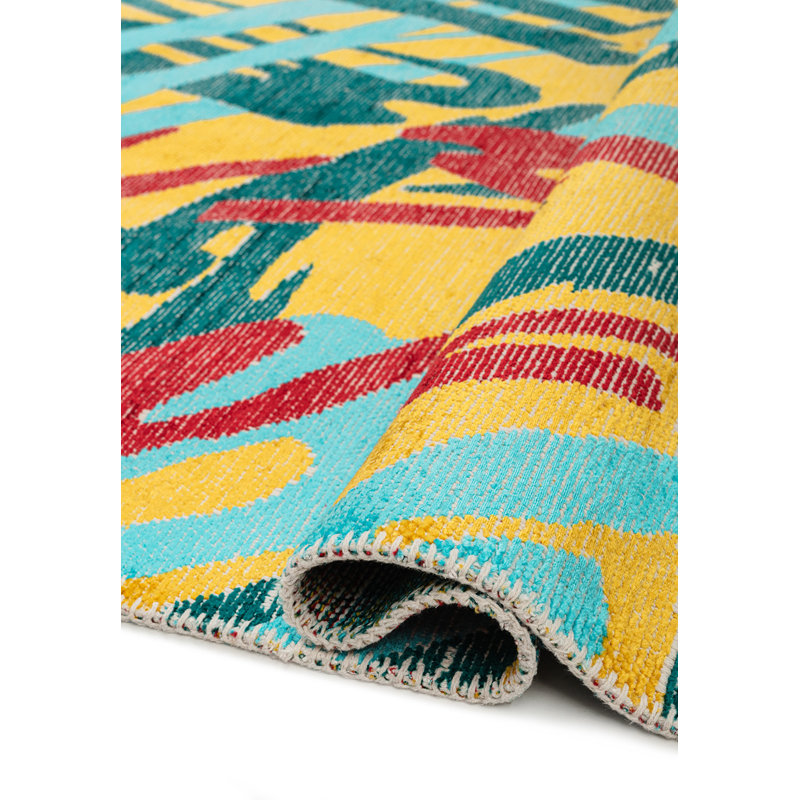 Deakan Abstract Hand Loom Indoor / Outdoor Area Rug, Rectangle 7'10" x 9'10"