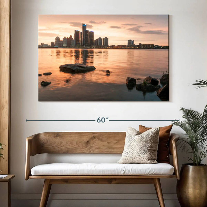 Hannes Detroit Skyline Horizon, 34" H x 51" W