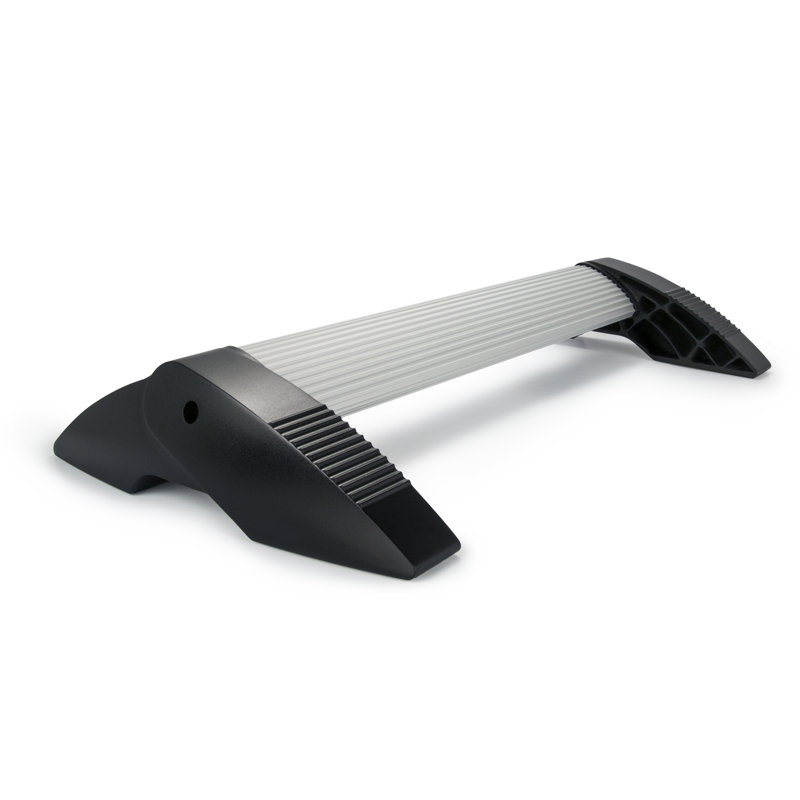 Ergonomic Black and Aluminum Adjustable Footrest