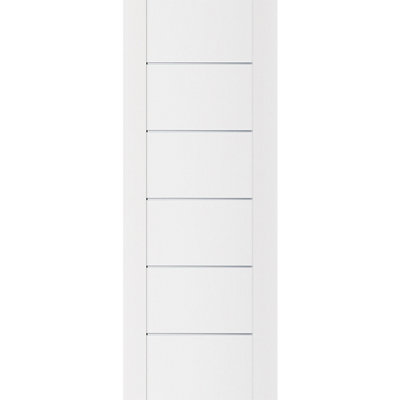 Stile 008 Soft White Laminated Modern Interior Slab Door 18in x 96in