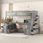 Lit mezzanine avec 7 tiroirs, 2 tablettes et un bureau-1994495909