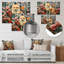 Orange et rose, renard dans le style III, art mural animal en métal-876748602
