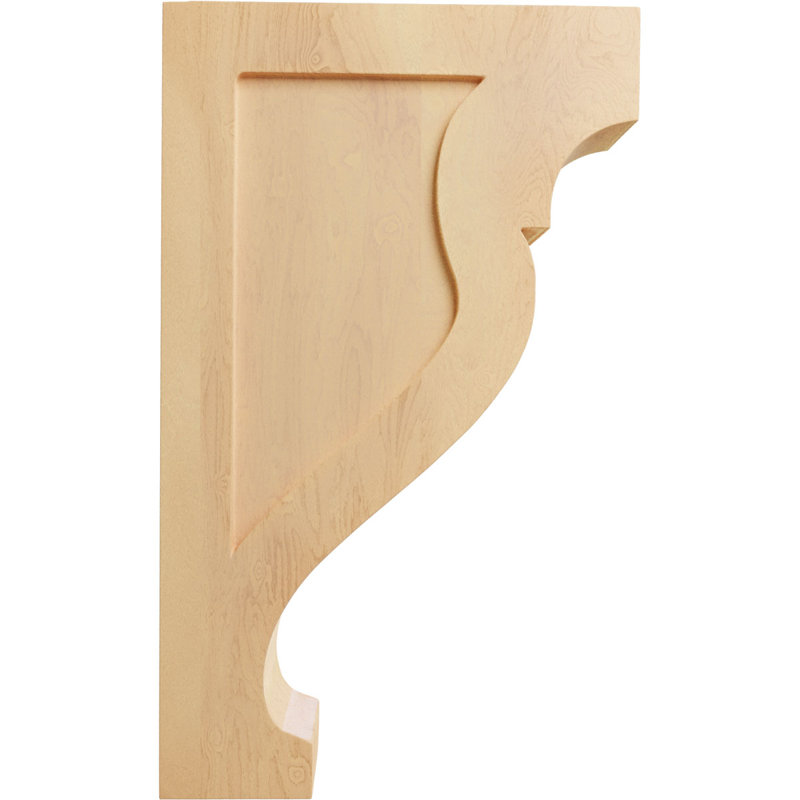 Hand-Carved Red Oak Decorative Wood Corbel