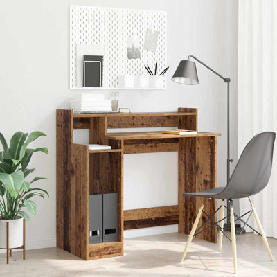 Desk With Desk Lamps 97 X 45 X 90 Cm Engineered Wood