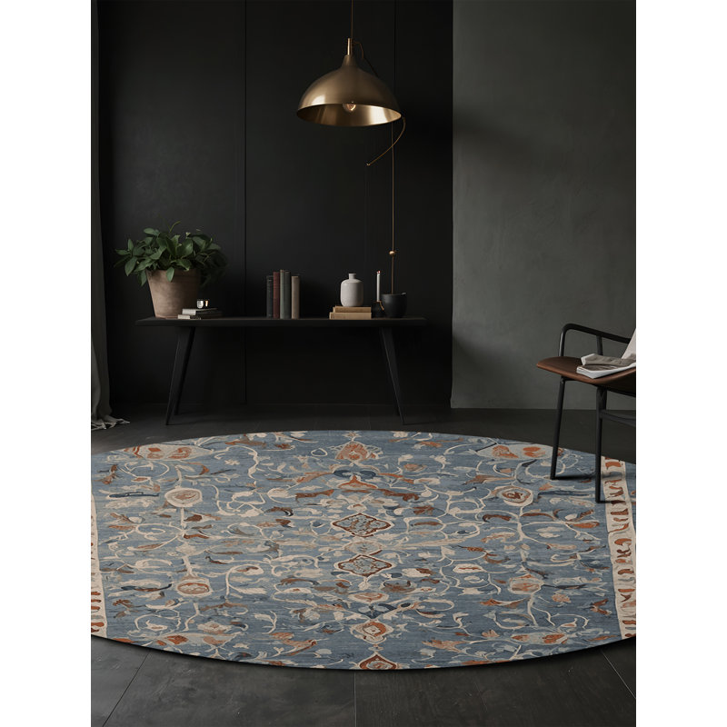 Tapis noir lavable à la machine, Rond 4 pi