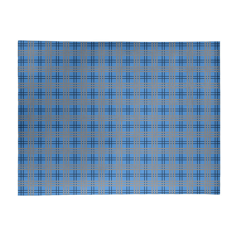 Tapis à carreaux bleu, Rectangle 9 pi x 12 pi