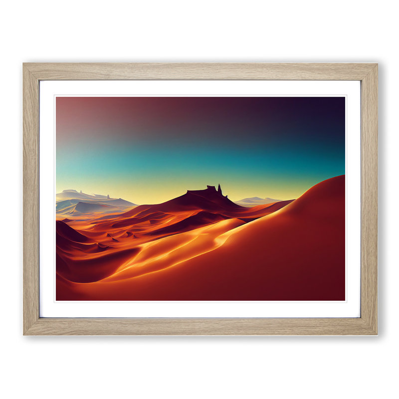 Charming Desert - Framed Print, 25cm H x 34cm W x 2cm D, Oak Framed