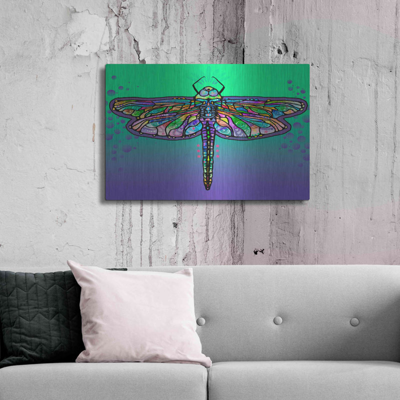 «Dragonfly» par Dean Russo sur métal, H 24 po x l 36 po