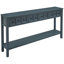Console rustique, canapé de 60 po de long avec deux tiroirs de taille différente et une tablette inférieure pour le rangement (bleu marine)-129704962