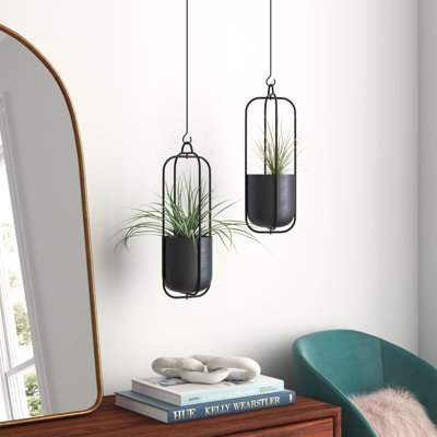 Jardinière suspendue en métal 2 pièces Jansen