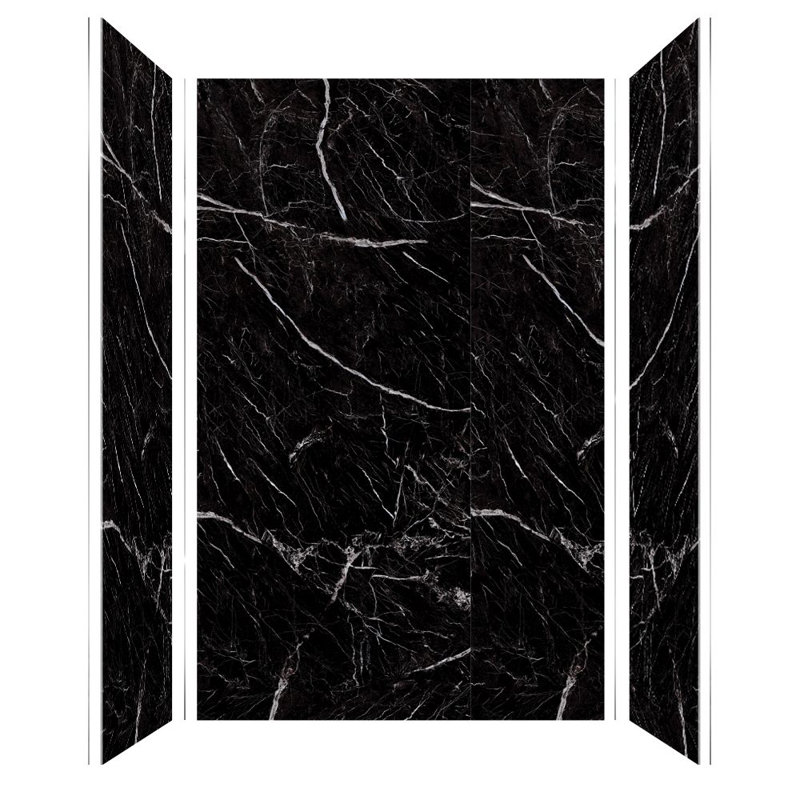 Transolid Titan Shower Wall Kit, Black Caruso Honed, 96" H x 60" W x 48" D