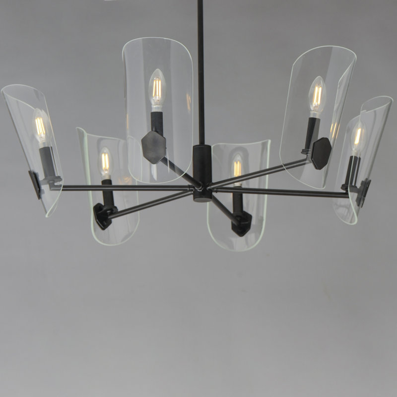 Lustre classique à 6 lumières de style bougie Maiki, Noir