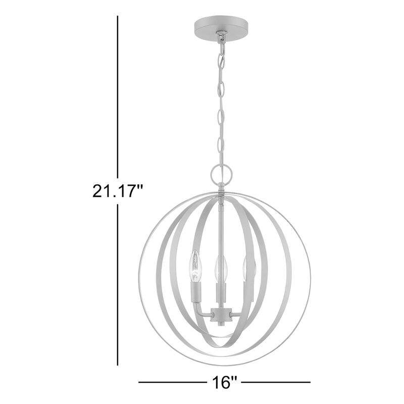 Lustre globe unique à 3 lumières Cueva, Noir mat