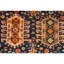 Tapis bleu marine / orange noué à la main de haute qualité