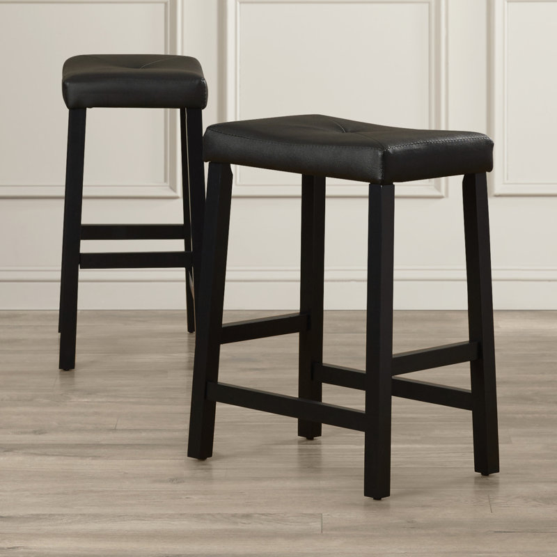 Tabouret de bar et de comptoir Braylie, Noir, Tabouret de comptoir (assise de 24 po de hauteur)