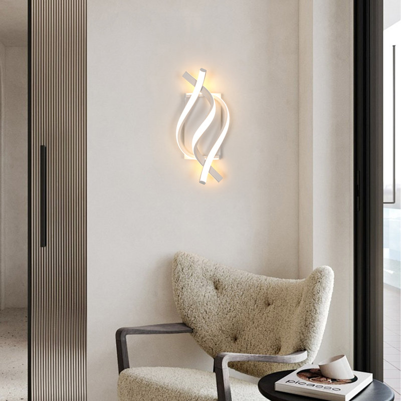 Applique murale encastrée à 3 lumières DEL Deshan, Blanc, Lumière chaude (3000K)
