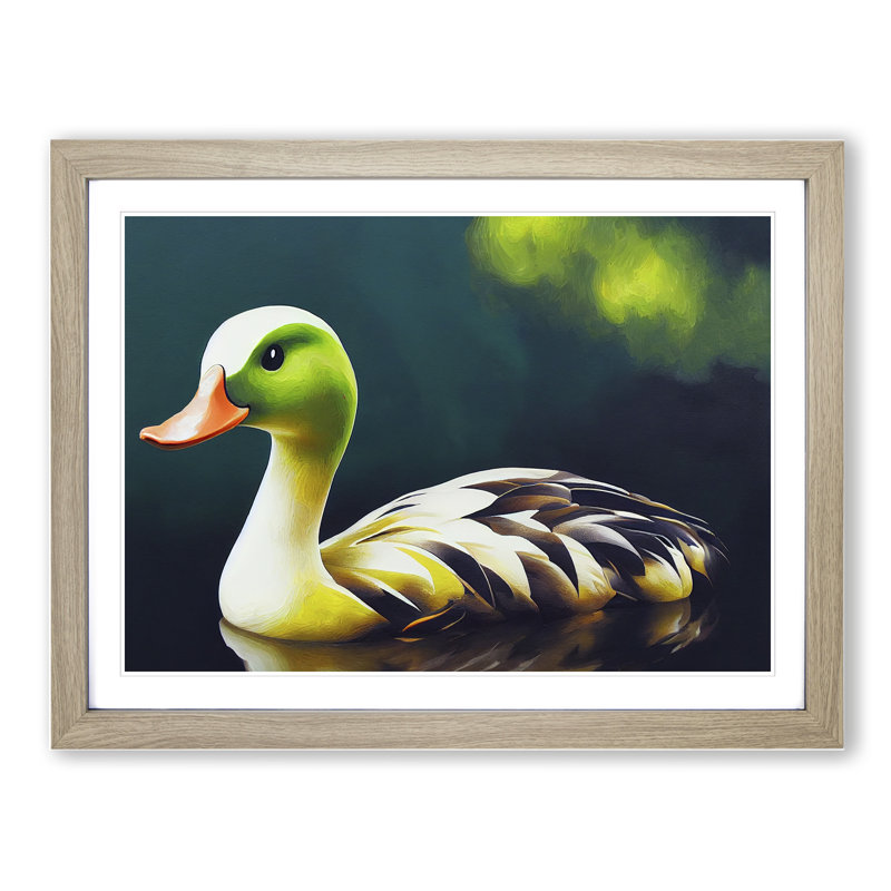 Ideal Duck - Single Picture Frame Print, 46cm H x 64cm W x 2cm D, Oak
