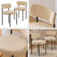 Ensemble de 2 chaises de salle à manger modernes, revêtement capitonné avec dossier incurvé et pieds en métal, cuisine et salon de style Mid-Century-2080735680