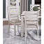 Ensemble de salle à manger 7 pièces, table rectangulaire en bois et 6 chaises, gris-blanc/brun, assises recouvertes de tissu, blanc brun, chaises