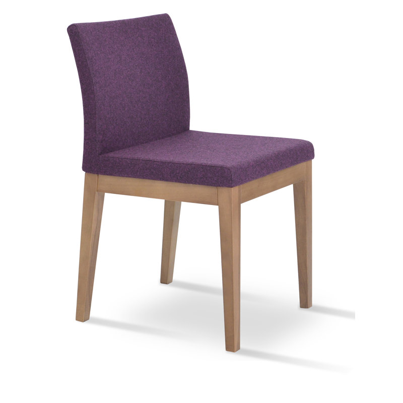 Aria Wood Dining Chair, Camira Wool - Deep Maroon, American Walnut