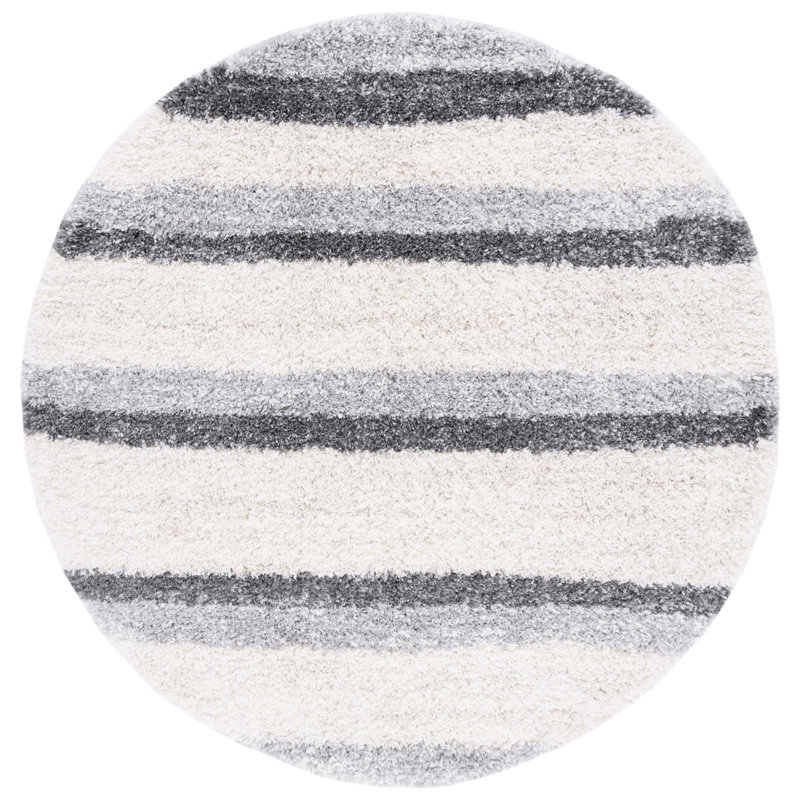 Ashleigh-Louise Shag 800 Performance Striped Rug, Round 6'7"