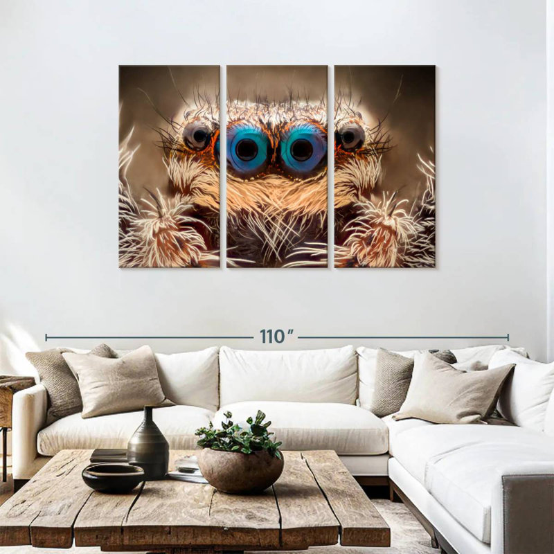 Yeux d'araignée bleu Brampt, H 48 po x l 74 po