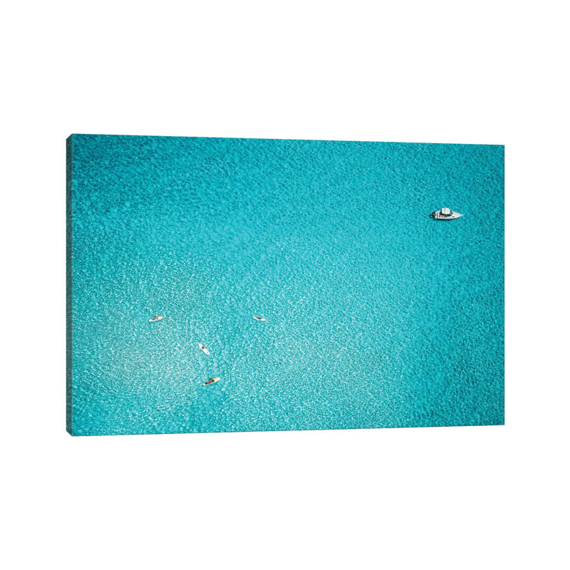 Minimal Aerial Ocean Paddleboarding by James Vodicka - Wrapped Canvas Gallery-Wrapped Canvas Giclée
