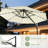 10FT Cantilever Umbrella with Lights, Solution-Dyed Fabric-White-1271026368
