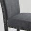 Ensemble de salle à manger en bois espresso avec chaises cloutées en tissu gris-528037736