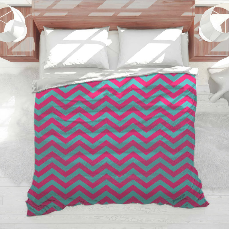 Édredon à chevrons rose et bleu, Twin Extra Long