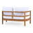 Outdoor Acacia Wood Loveseat And Coffee Table Set With Cushions