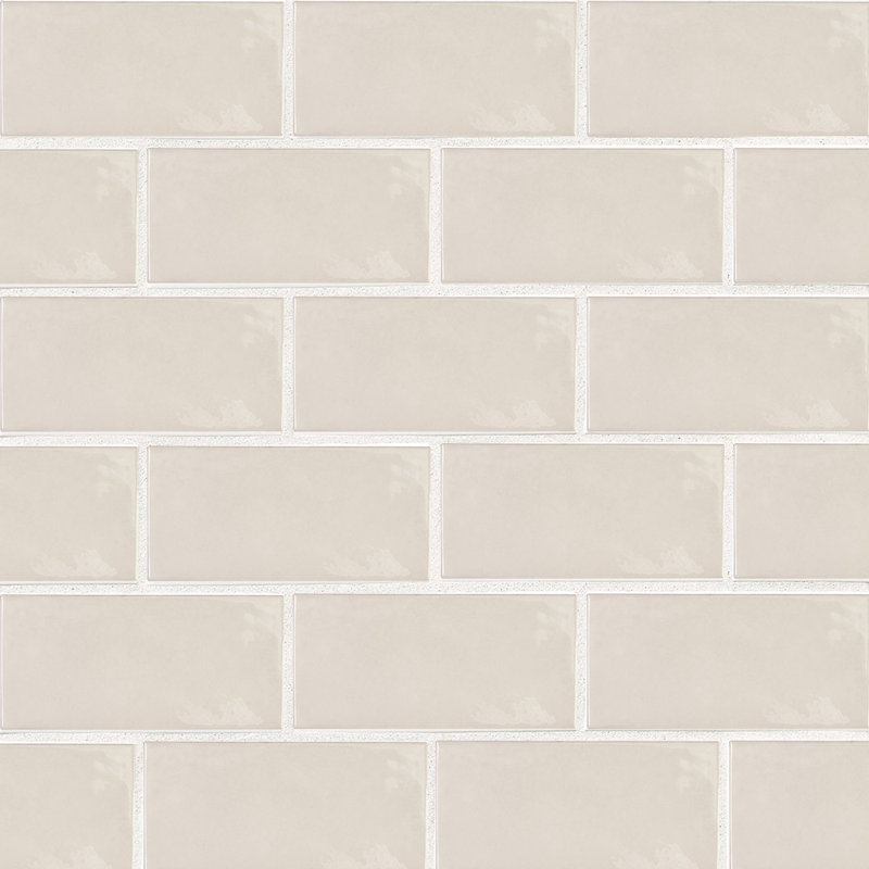 Madrid 2.5X5 Ceramic Subway Wall Tile, Silver Mist
