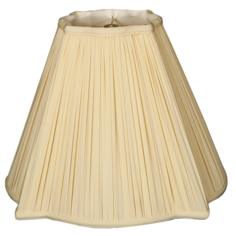 Silk Empire Lamp Shade, Beige, 13.25" H x 16" W x 16" D