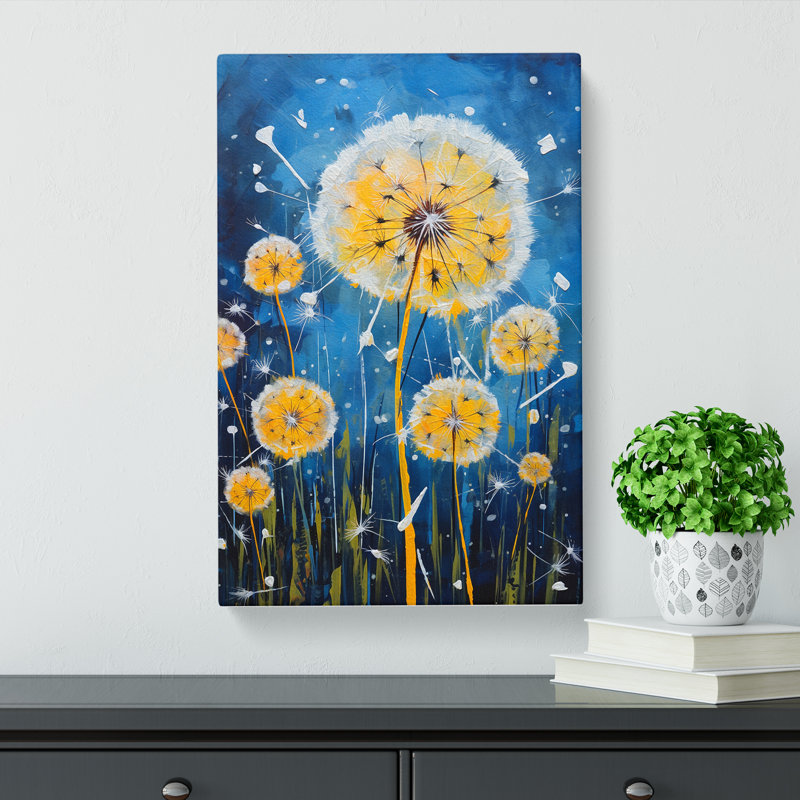Dandelion Expressionism No.2 - Wrapped Canvas Print, 50cm H x 35cm W x 3cm D