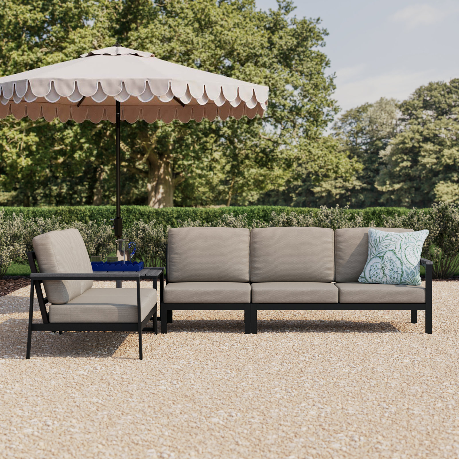 Townsend 5-Person Sunbrella® Patio Seating Group, Cast Silver