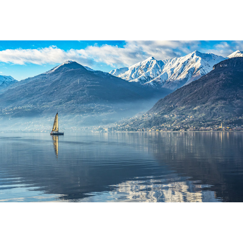 Sail Boat On Lake Como - Wrapped Canvas Print, 61cm H x 91cm W x 3.8cm D