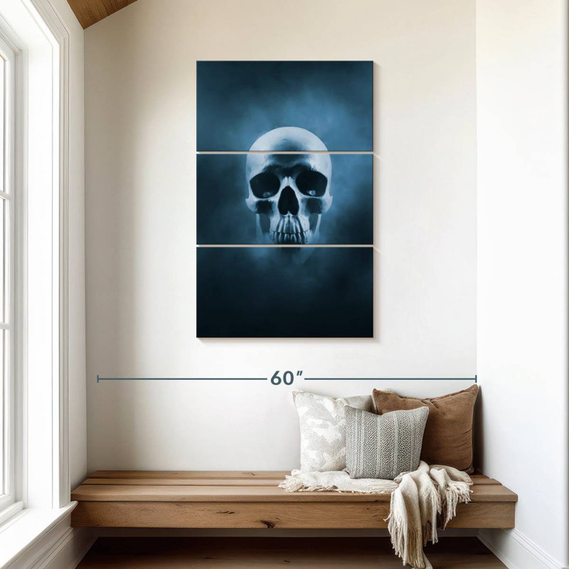 Hitzel Blue Skull, 45" H x 28" W