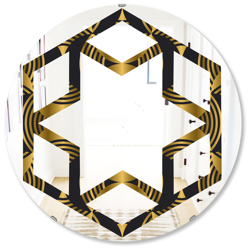 Miroir mural Space Art Deco Waves I, H 31,5 po x l po